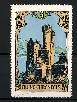 Reklamemarke Ruine Ehrenfels, Schlosspanorama
