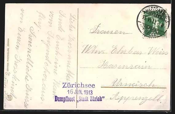 AK Rapperswil, Blick auf den Marktplatz mit Burg, Restaurant Freihof