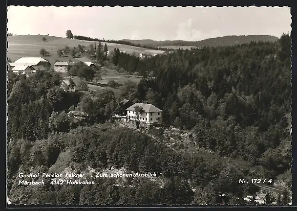 AK Hofkirchen, Gasthof-Pension Faklner Zum schönen Ausblick, Märsbach