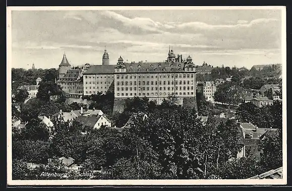 AK Altenburg / Thür., Teilansicht mit Schloss