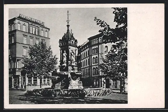 AK Kassel, Brunnen am Friedrich-Wilhelmsplatz