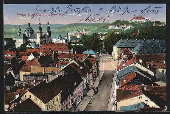AK Fulda, Totalansicht vom Pfarrturm gesehen