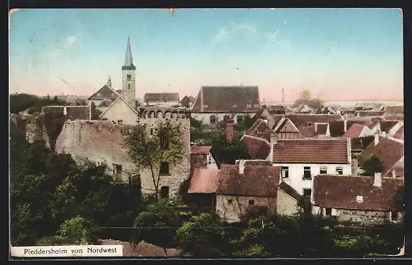 AK Pfeddersheim, Gesamtansicht von Nordwest