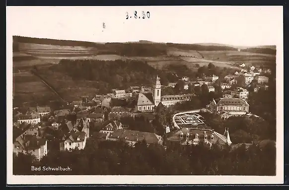 AK Bad Langenschwalbach, Ortsansicht aus der Vogelperspektive