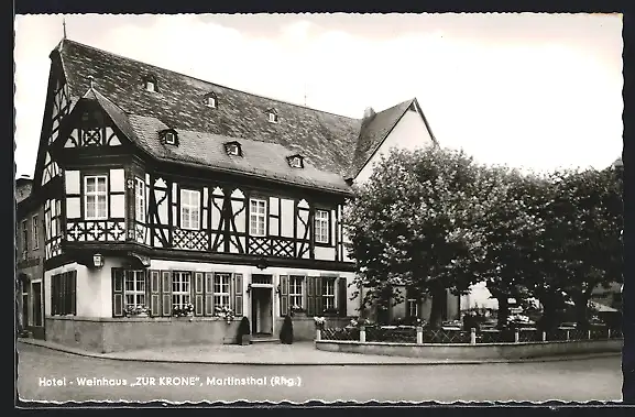 AK Martinsthal /Rhg., Hotel-Weinhaus Zur Krone