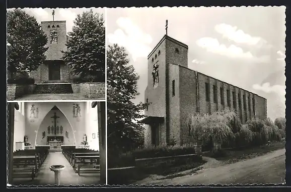 AK Bad König i. Odenwald, Katholische Kirche St. Johannes der Täufer erbaut 1928, Innenansicht, Eingang