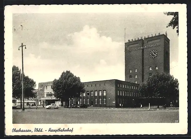 AK Oberhausen /Rhld., Blick auf den Hauptbahnhof