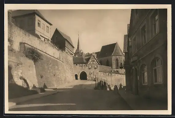 AK Kronach /Frankenwald, Strassenpartie mit Tordurchgang