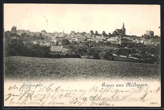 AK Nideggen, Totalansicht von einem Feld aus