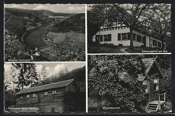 AK Heimbach /Eifel, Hotel Erholungshof am See Binz mit Sauna-Badehaus, Stausee
