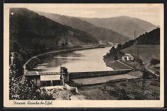 AK Heimbach / Eifel, Stausee aus der Vogelschau