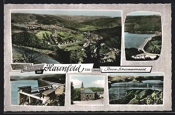 AK Hasenfeld /Eifel, Talsperre, Gesamtansicht