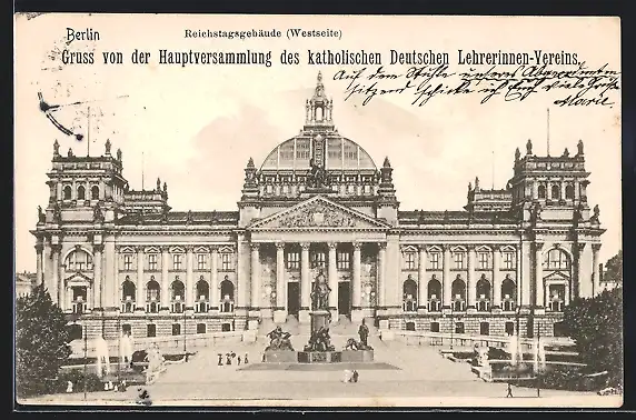 AK Berlin-Tiergarten, Reichstagsgebäude, Westseite