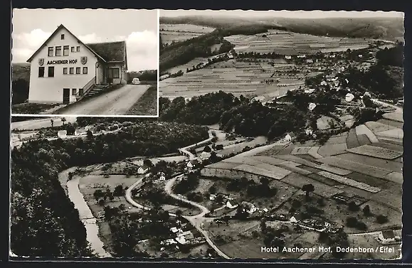 AK Dedenborn / Eifel, Hotel Aachener Hof, Ortsansicht aus der Vogelschau