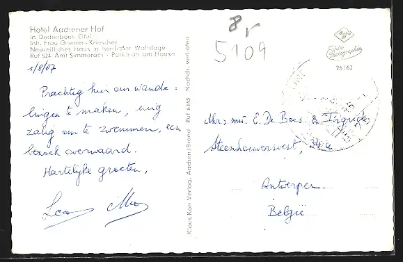 AK Dedenborn / Eifel, Hotel Aachener Hof, Ortsansicht aus der Vogelschau