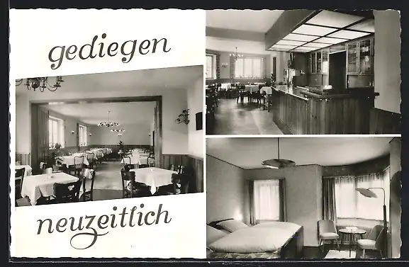 AK Heimbach /Eifel, Hotel zur Talsperre A. Banze, Innenansichten