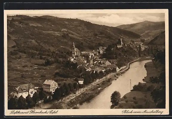 AK Heimbach / Eifel, Ortsansicht vom Meuchelberg