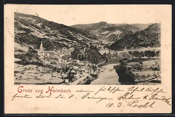 AK Heimbach / Eifel, Ortsansicht aus der Vogelschau