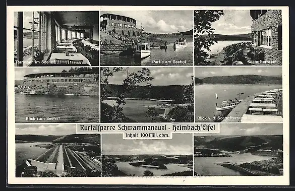 AK Heimbach / Eifel, Gasthaus Seehof, Rurtalsperre und Ortsansicht