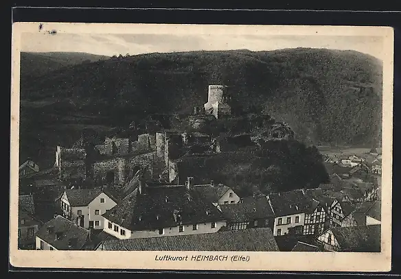 AK Heimbach /Eifel, Teilansicht mit Burg