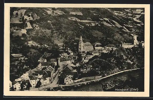 AK Heimbach /Eifel, Ortsansicht von oben