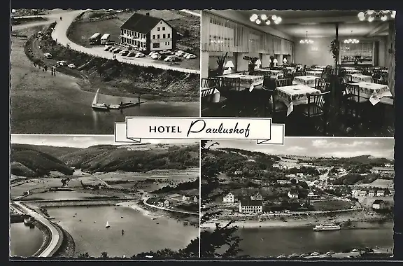AK Rurberg /Eifel, Hotel Paulushof C. Bischops, Ortsansicht