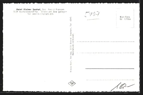 AK Woffelsbach /Eifel, Hotel Kleiner Seehof E. Franzen, Seepartie