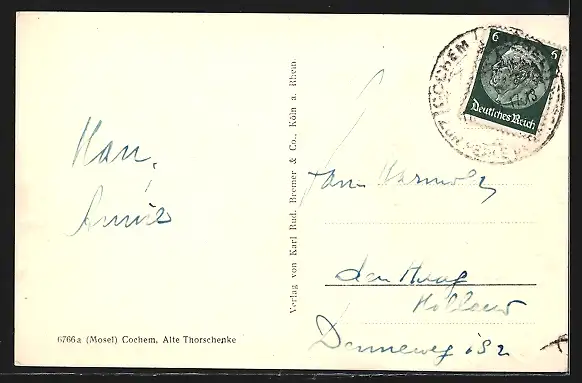 AK Cochem, Blick auf die Alte Thorschenke