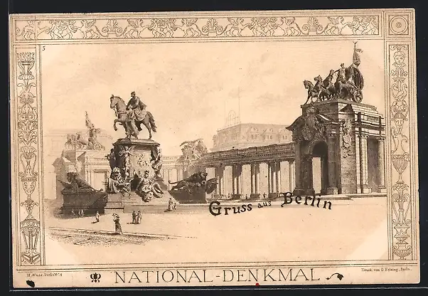 Künstler-AK Berlin, National-Denkmal