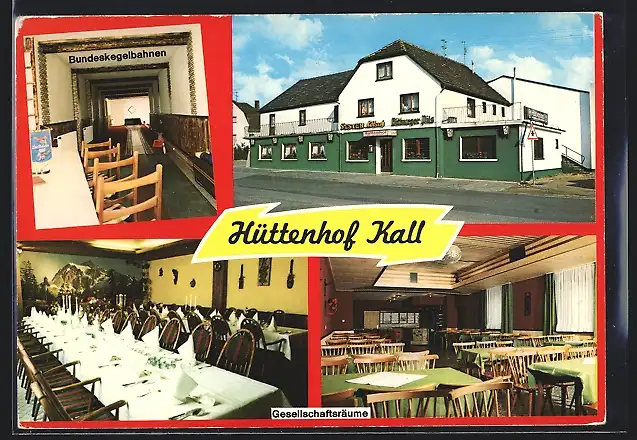 AK Kall /Eifel, Gasthaus Hüttenhof Kall, Innenansichten