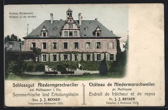 AK Niedermorschweiler, Schloss, Rückansicht
