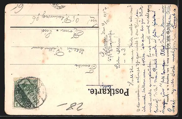 AK Mülhausen, Eingang zur Stadt, Postkutsche