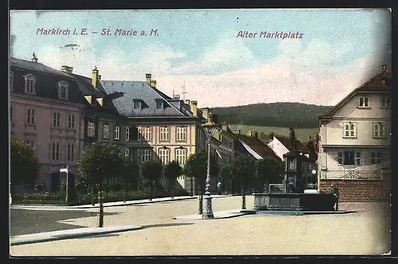 AK Markirch i. E., Partie am alten Marktplatz