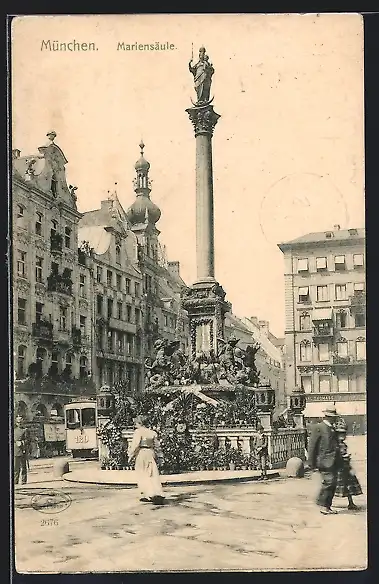 AK München, Partie an der Mariensäule