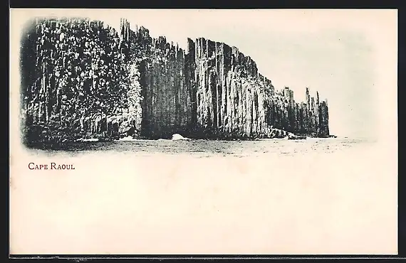 AK Cape Raoul, Hohe Klippen aus Basaltsäulen