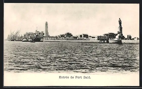 AK Port-Said, Blick zum Hafen