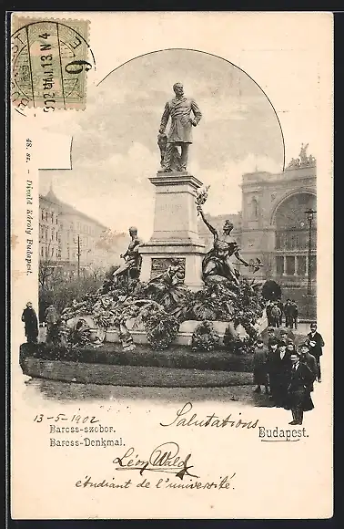 AK Budapest, Baross-Denkmal
