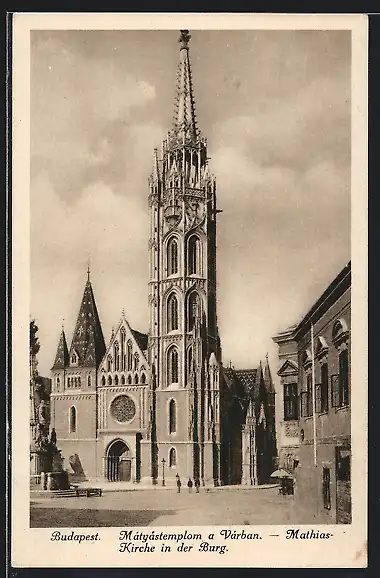 AK Budapest, Mathias-Kirche in der Burg