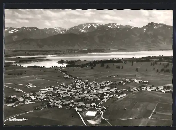 AK Rosshaupten / Allgäu, Teilansicht mit Forggensee und Kenzengebirge