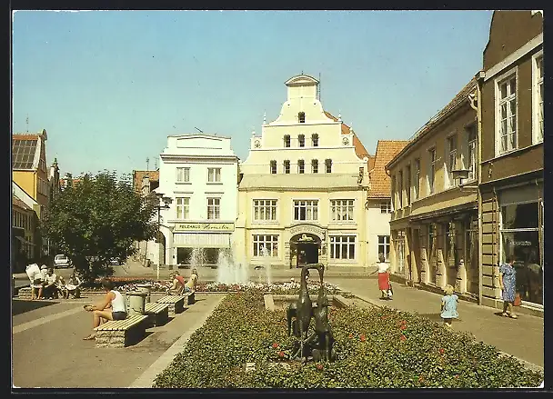 AK Wismar, Krämerstrasse mit Pelzhaus