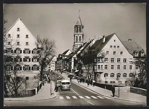 AK Rottweil a. N., Hochbrücke mit Passanten