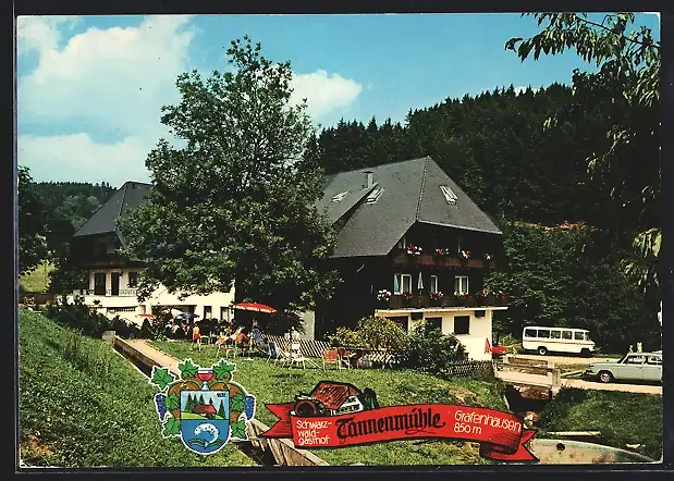 AK Grafenhausen /Hochschwarzwald, Schwarzwaldgasthof Tannenmühle Fam. F. Baschnagel