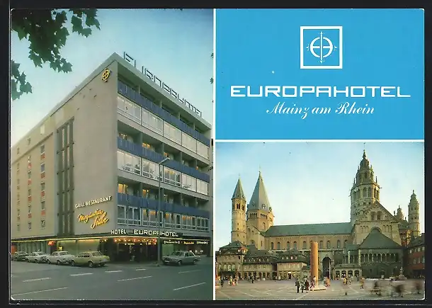 AK Mainz am Rhein, Europahotel und Dom