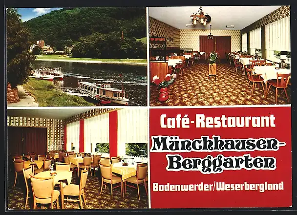 AK Bodenwerder /Weserbergland, Cafe und Restaurant Münchhausen-Berggarten