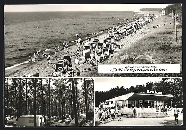 AK Rostock-Markgrafenheide, Ostseestrand, Campingplatz