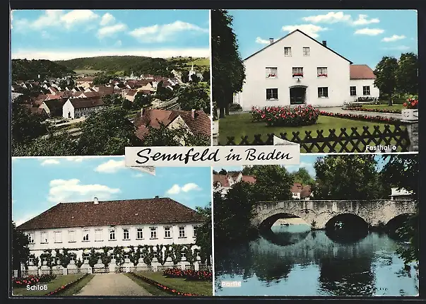 AK Sennfeld in Baden, Ortsansichten, Schloss, Festhalle