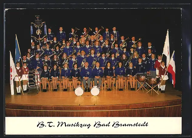AK Bad Bramstedt, B. T. Musikzug, Kapelle mit Instrumenten