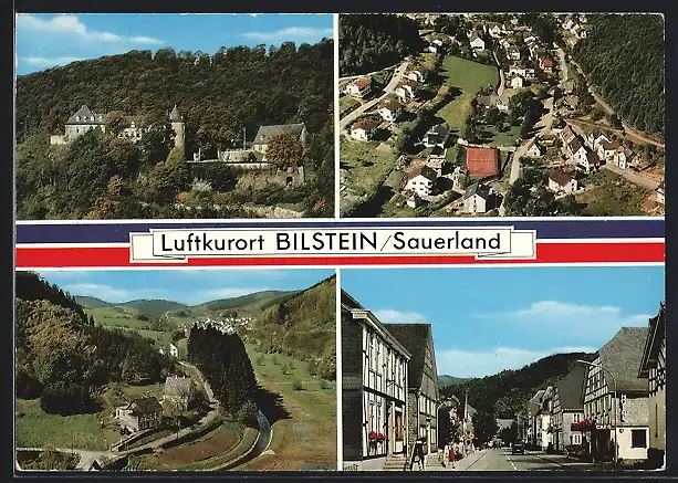 AK Bilstein /Sauerland, Ortsansichten aus der Vogelschau, Strassenpartie
