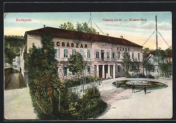 AK Budapest, Csaszar-fürdö, Blick auf das Kaiserbad