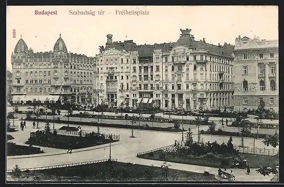 AK Budapest, Szabadság tér, Freiheitsplatz